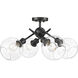 Axel 4 Light 24 inch Matte Black Semi-Flush Ceiling Light in Clear Glass
